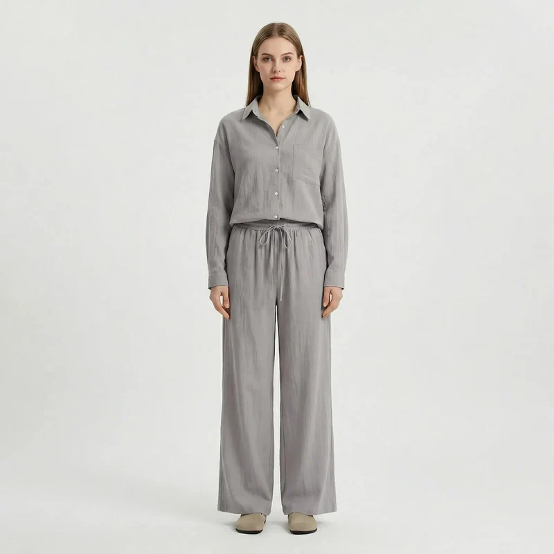Zweiteiliger Set Damen | Oversized Schnitt & bequemer Kordelbund