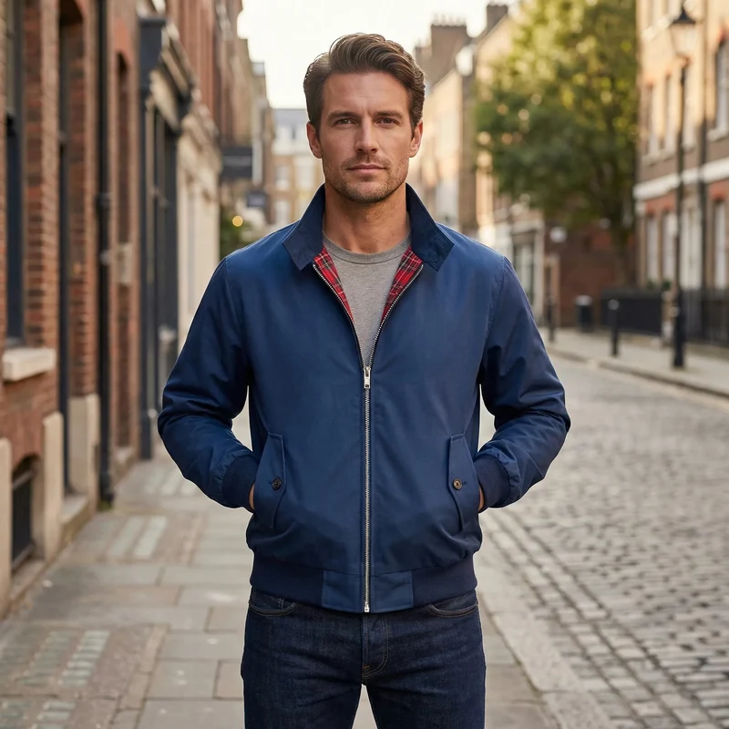 Harrington Jacke Herren | Reißverschluss & Stehkragen für smarten Look