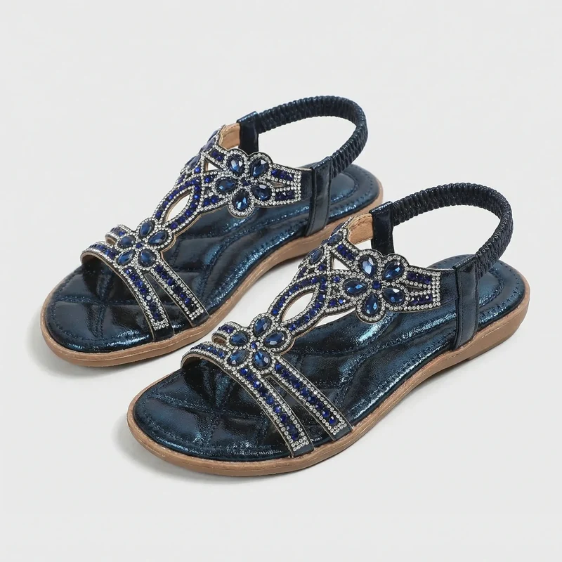 Damen Sandalen | Funkelnde Zierdetails & bequemer Riemen-Halt