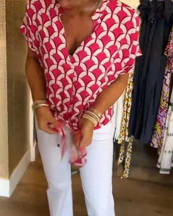 Top Damen | Geometrischer Print & Stilvoll