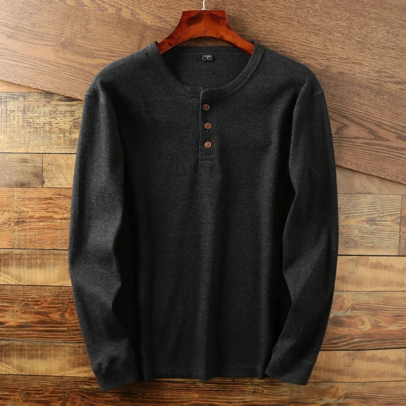 Sweatshirt Herren | Henley-Knopfleiste & Lässiger Langarm-Komfort