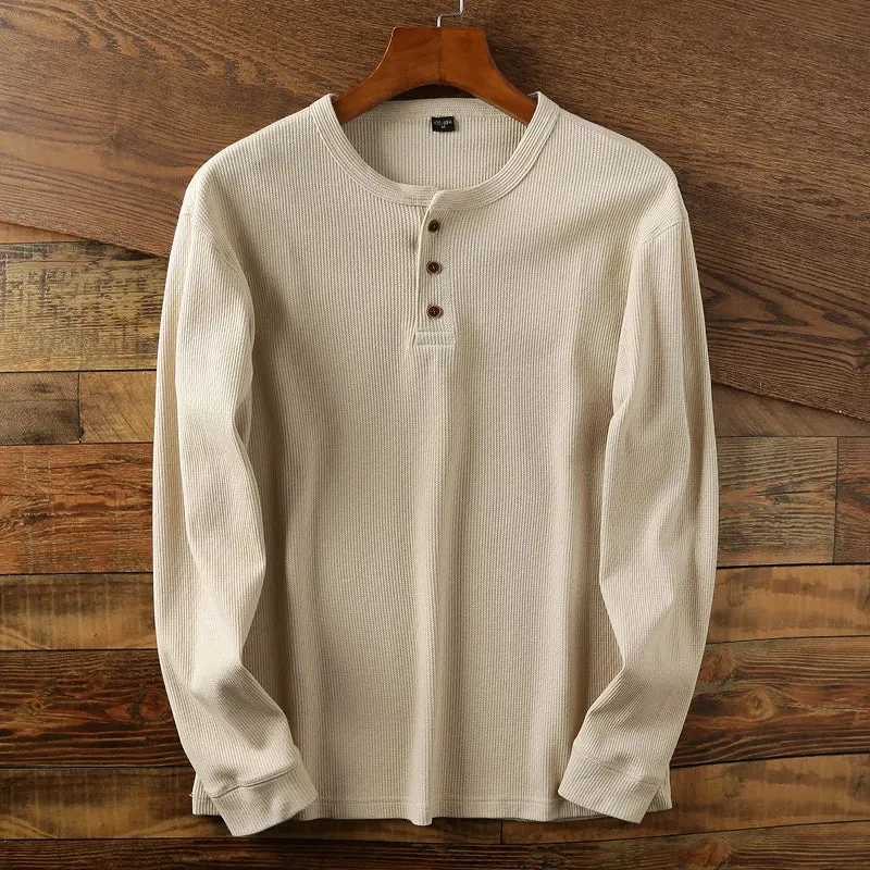 Sweatshirt Herren | Henley-Knopfleiste & Lässiger Langarm-Komfort