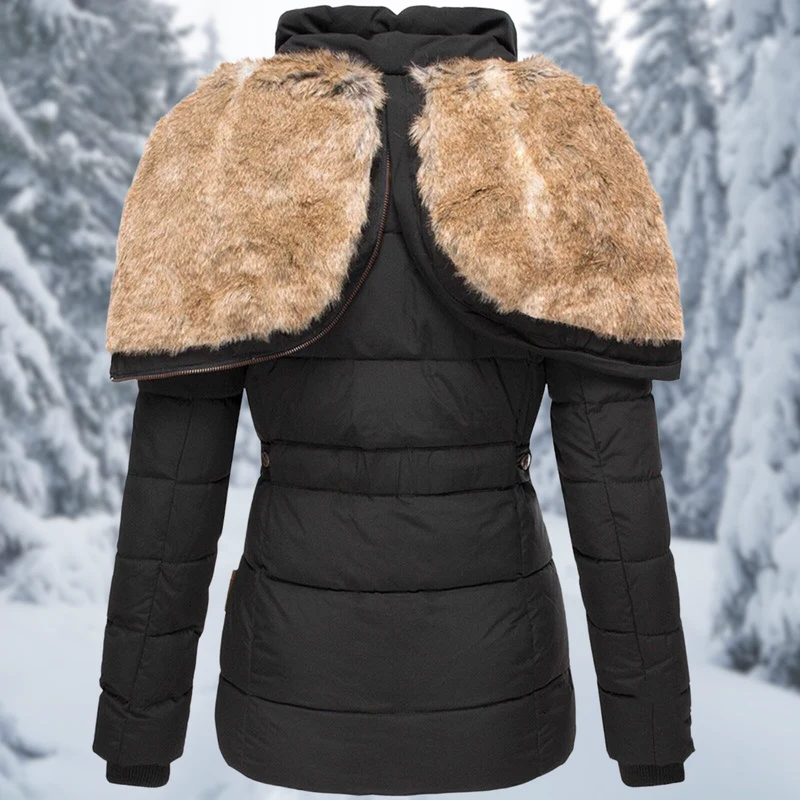 Winterjacke Damen | Steppjacke Damen | Tailliert & Abnehmbare Kapuze für Flexibilität