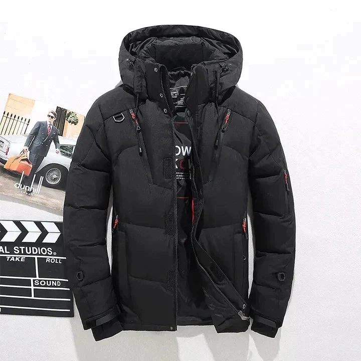 Winterjacke Herren | Steppjacke mit Kapuze | Windfest & Warm für kalte Tage