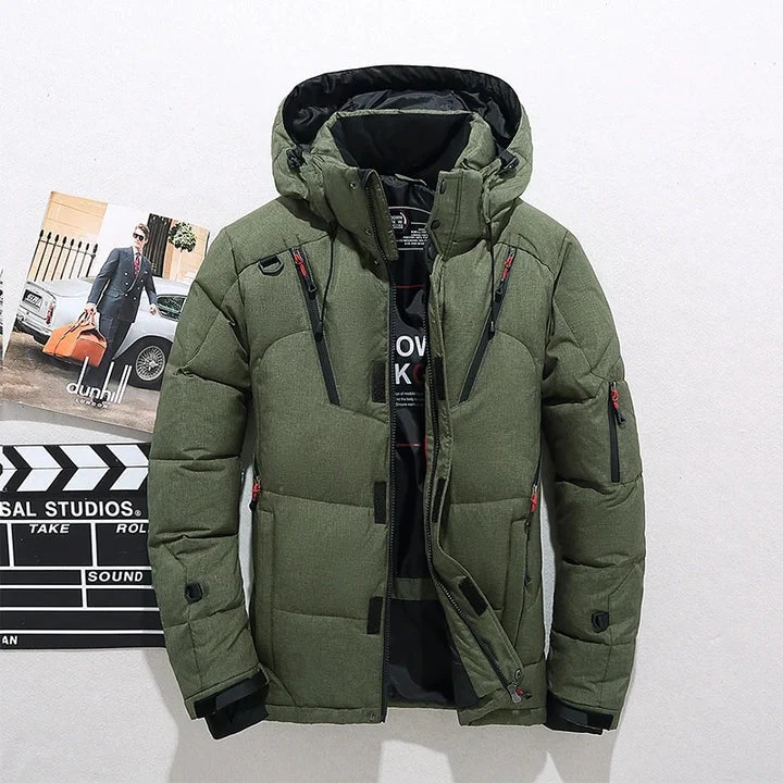 Winterjacke Herren | Steppjacke mit Kapuze | Windfest & Warm für kalte Tage