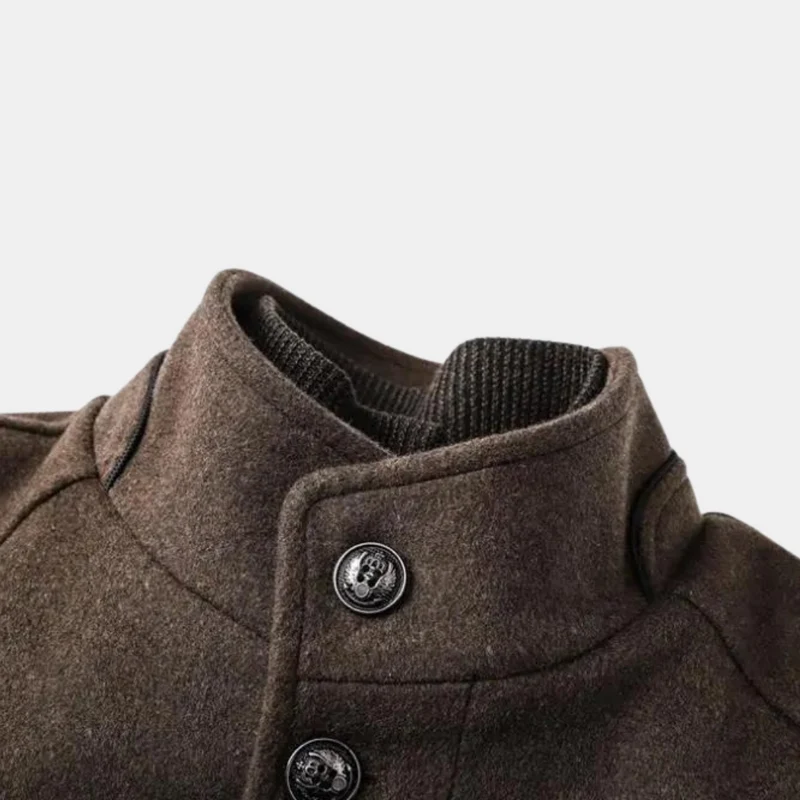 Mantel Herren | Eleganter Stehkragen | Gepolsterte Wärme für kalte Tage