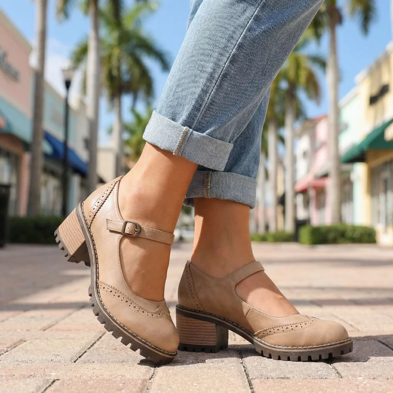 Amelie | Stilvolle T Strap Heels Damen