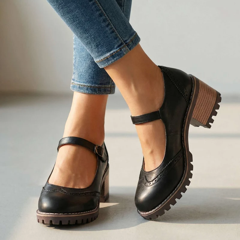 Amelie | Stilvolle T Strap Heels Damen