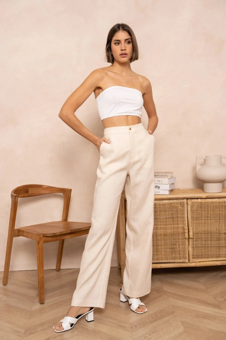Sommerhose Damen | High-Waist Wide-Leg & Eleganter Gerader Schnitt