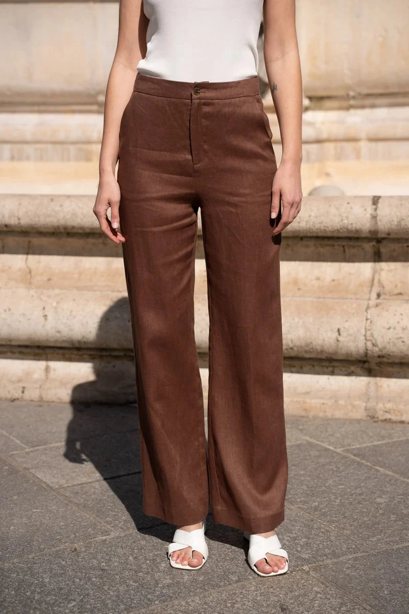 Sommerhose Damen | High-Waist Wide-Leg & Eleganter Gerader Schnitt