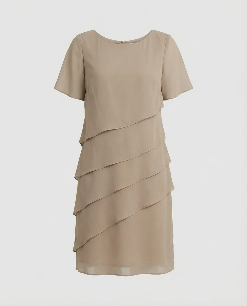 Elegantes Kleid Damen | Schlankmachender Schnitt & fließender Lagen-Look