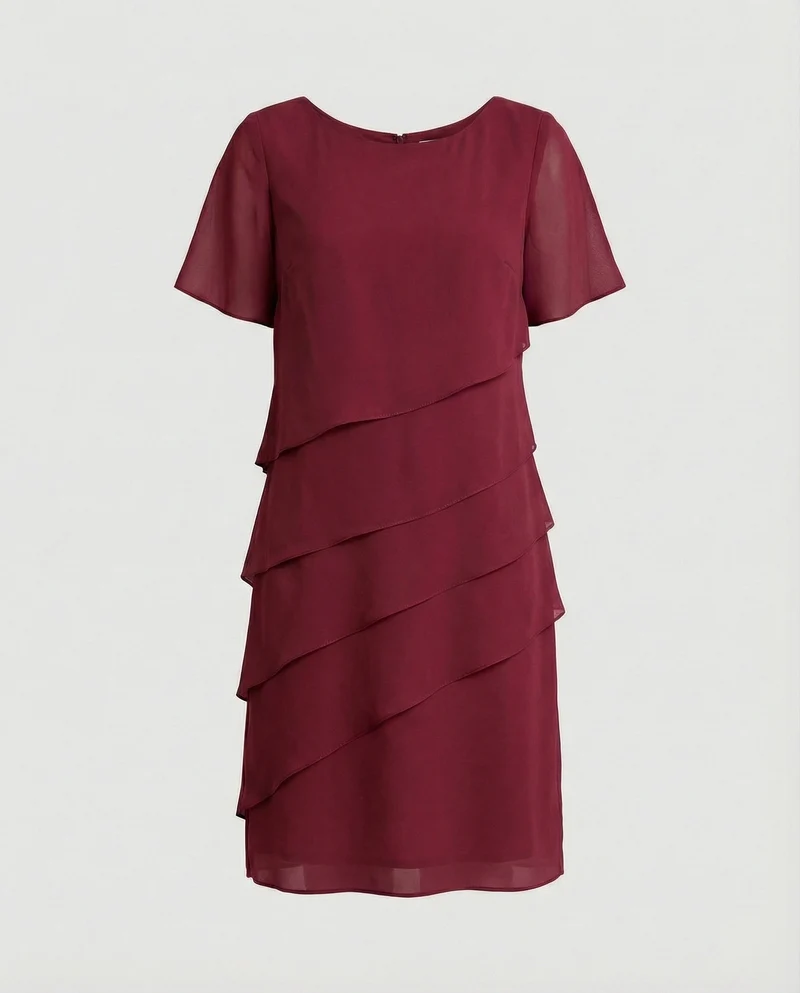 Elegantes Kleid Damen | Schlankmachender Schnitt & fließender Lagen-Look