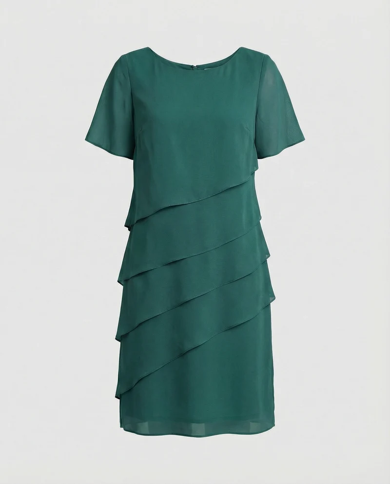 Elegantes Kleid Damen | Schlankmachender Schnitt & fließender Lagen-Look