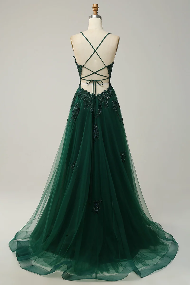Stilvolles A-Linien Ballkleid Damen | Schnürung-Rücken & figurbetonender Look