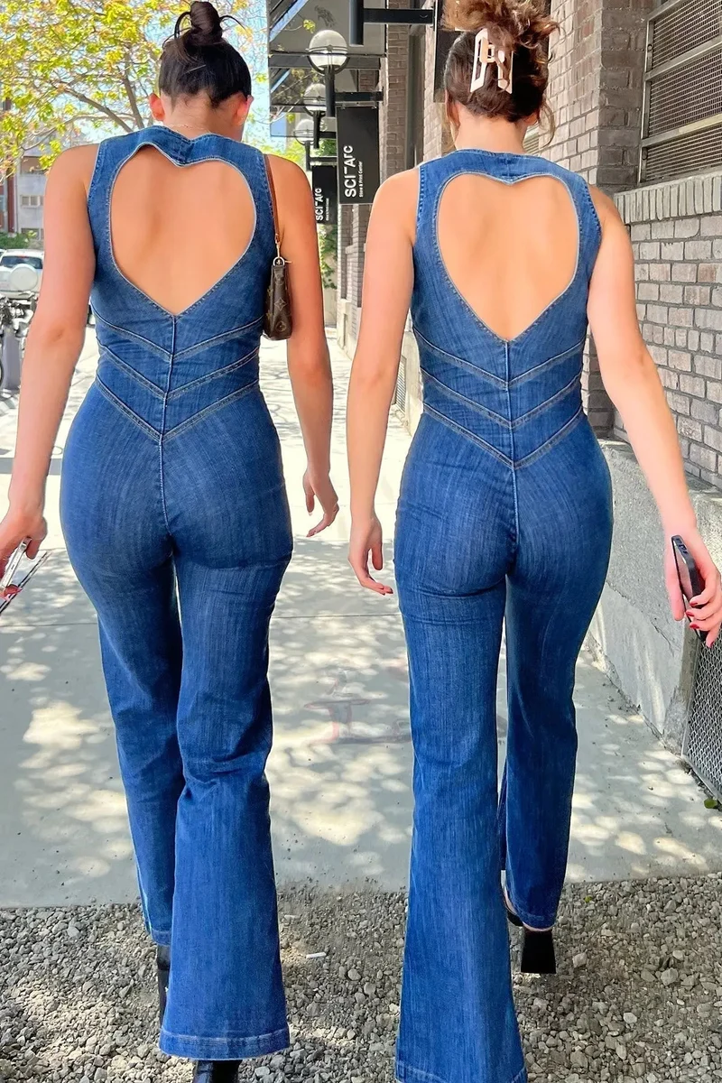 Denim Jumpsuit Damen | Figurbetont & Mit Knopfleiste