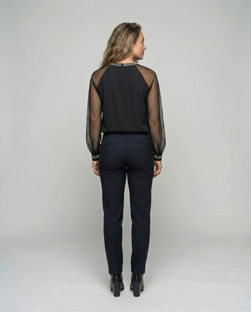 Mesh Top Damen | Glitzer-Details & Eleganter Look
