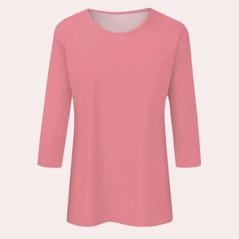 Top Damen | Weiches Dreiviertelarm-Shirt & Zeitloses Rundhals-Basic
