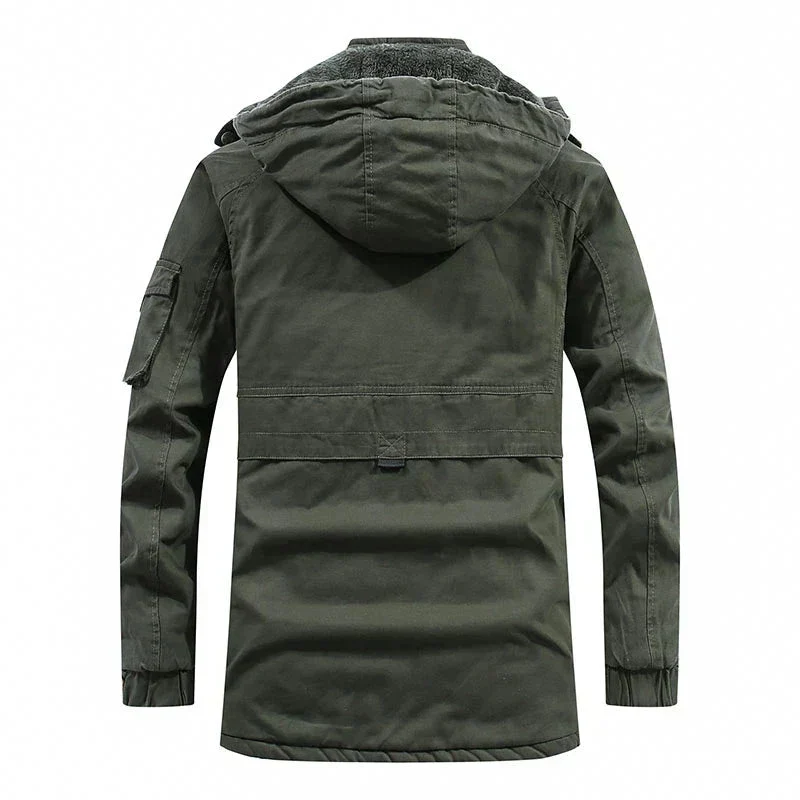 Winterjacke Mantel Herren | Verdeckter Zip & Kapuze gegen Kälte