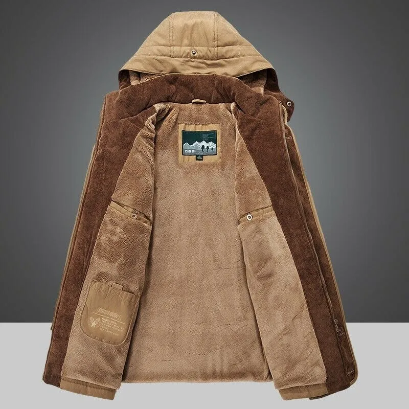 Herrenparka | Winterparka Herren | Abnehmbare Kapuze & Warmes Innenfutter