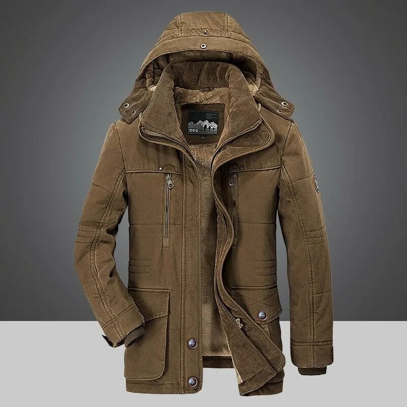 Herrenparka | Winterparka Herren | Abnehmbare Kapuze & Warmes Innenfutter
