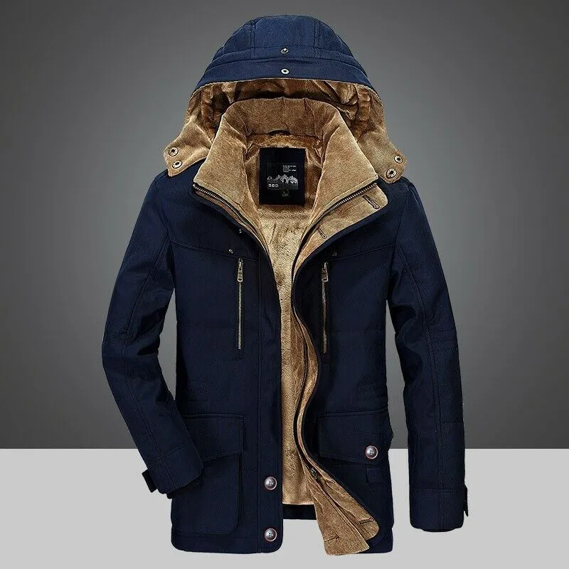 Herrenparka | Winterparka Herren | Abnehmbare Kapuze & Warmes Innenfutter