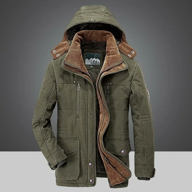 Herrenparka | Winterparka Herren | Abnehmbare Kapuze & Warmes Innenfutter