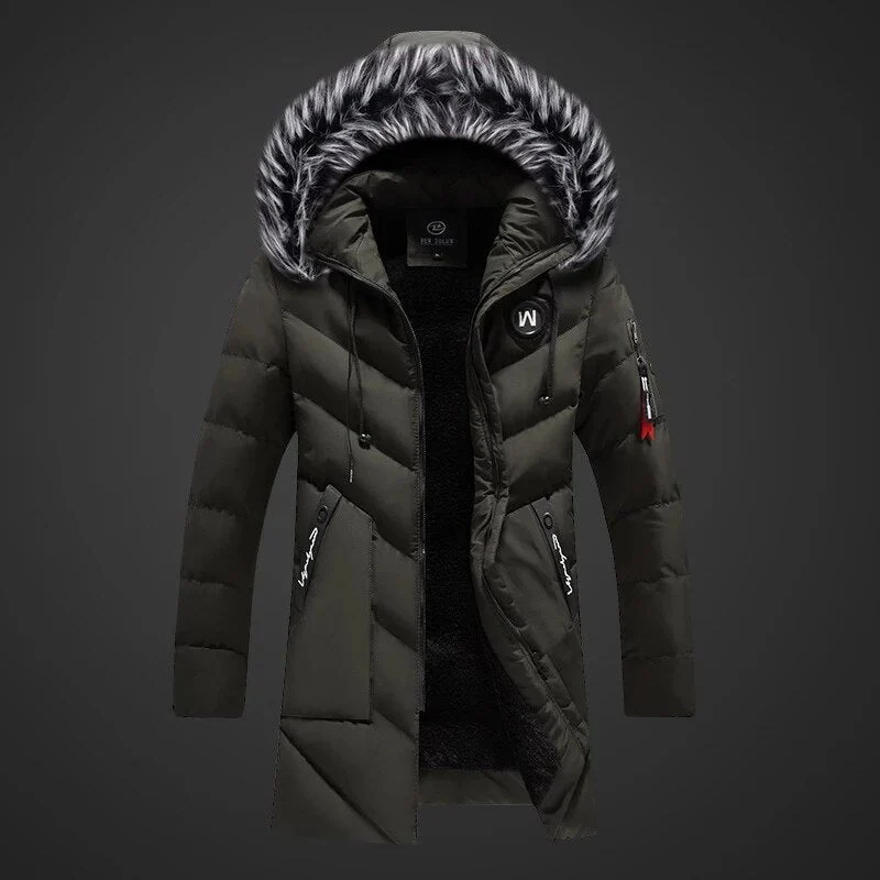Herrenparka | Wintermantel Herren | Abnehmbare Kapuze & hoher Kragen gegen Wind