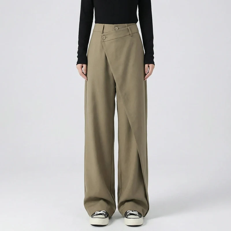 Damenhose | Wide-Leg Schnitt & Wickel-Optik für Elegante Linie