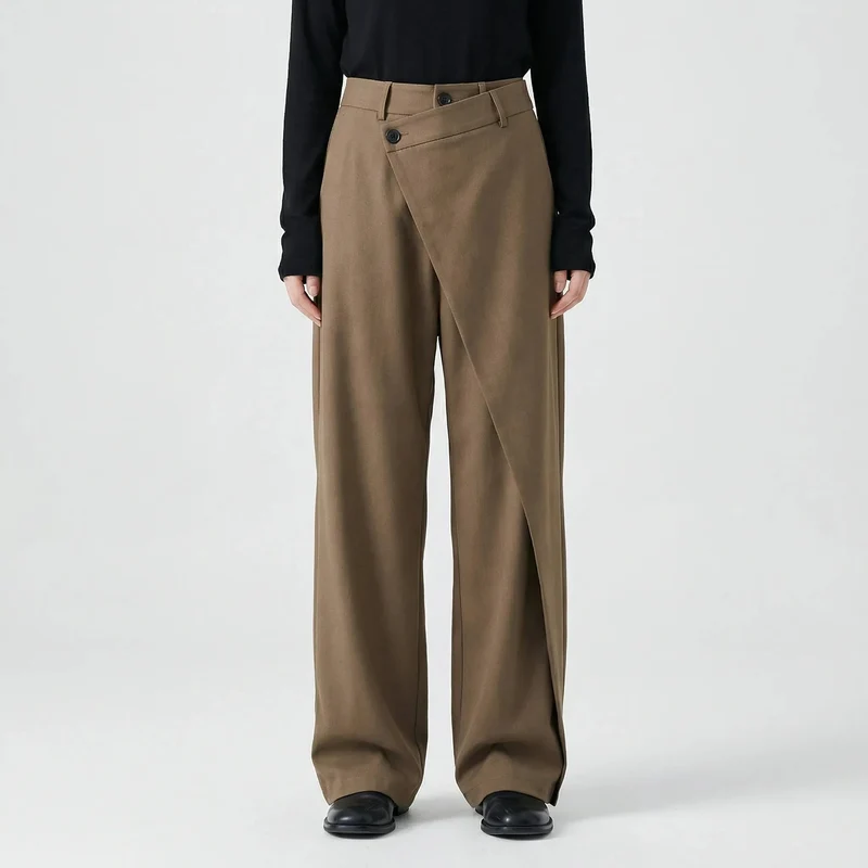 Damenhose | Wide-Leg Schnitt & Wickel-Optik für Elegante Linie