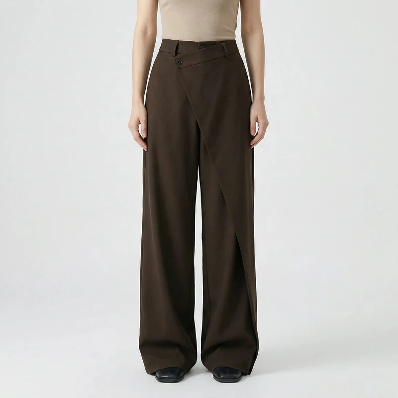 Damenhose | Wide-Leg Schnitt & Wickel-Optik für Elegante Linie