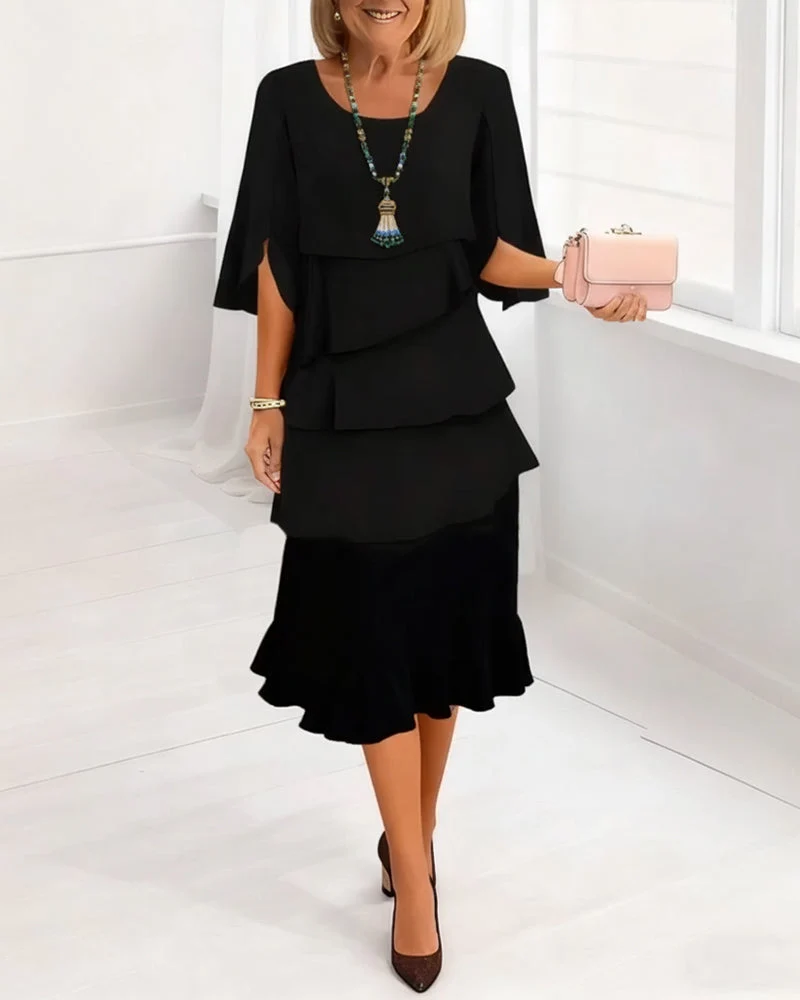 Ella | Stilvolles Rüschenkleid Damen Elegant