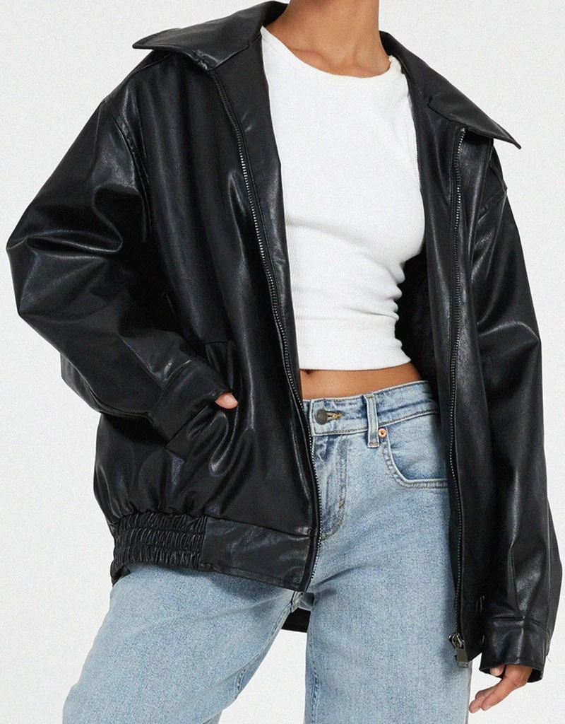 Lederjacke Damen | Lockerer Schnitt & cleanes Statement