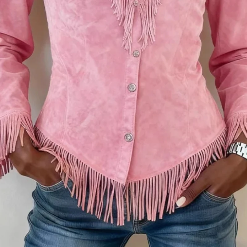 Alena | Stilvolle Bluse mit sanften Fransendetails