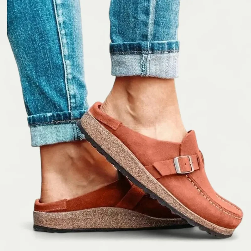 Damen Clogs | Premium Veloursleder & Ergonomische Kork-Laufsohle