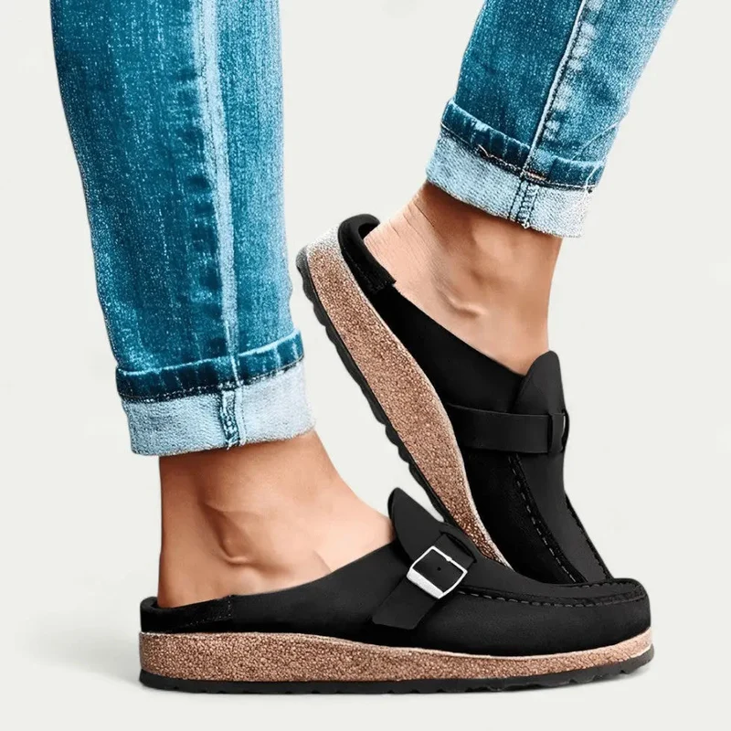Damen Clogs | Premium Veloursleder & Ergonomische Kork-Laufsohle