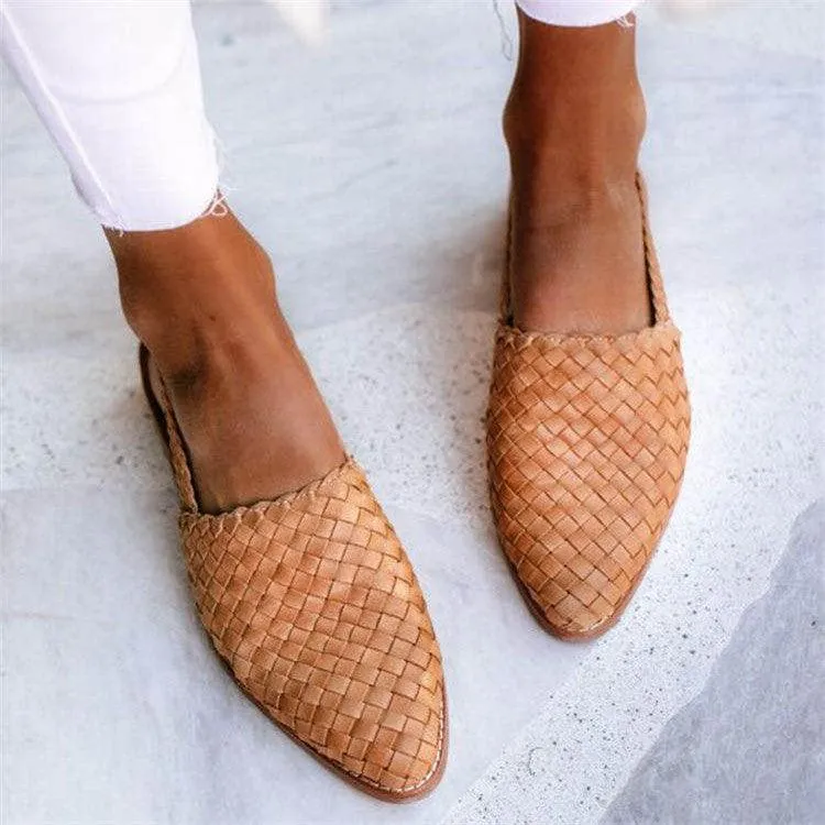 Flache Schuhe Damen | Geflochten & Elegant