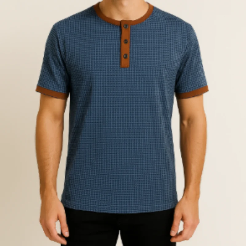 Henley Hemd Herren | Knopfleiste & Sportlicher Stehkragen