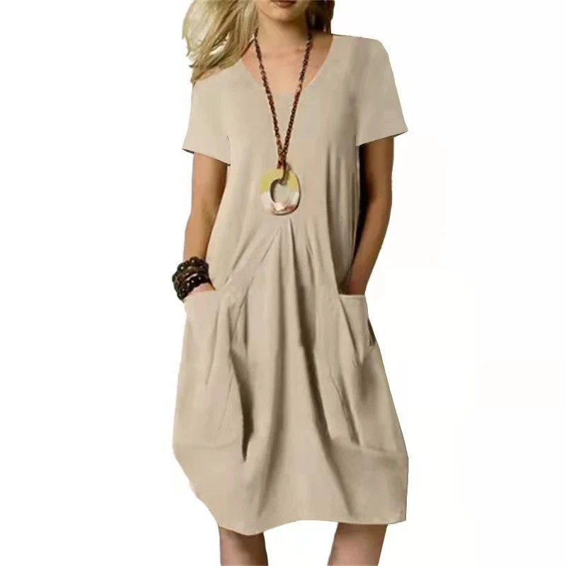 Damenkleid Tunika Damen | Taschenkomfort & Sofort Gepflegt