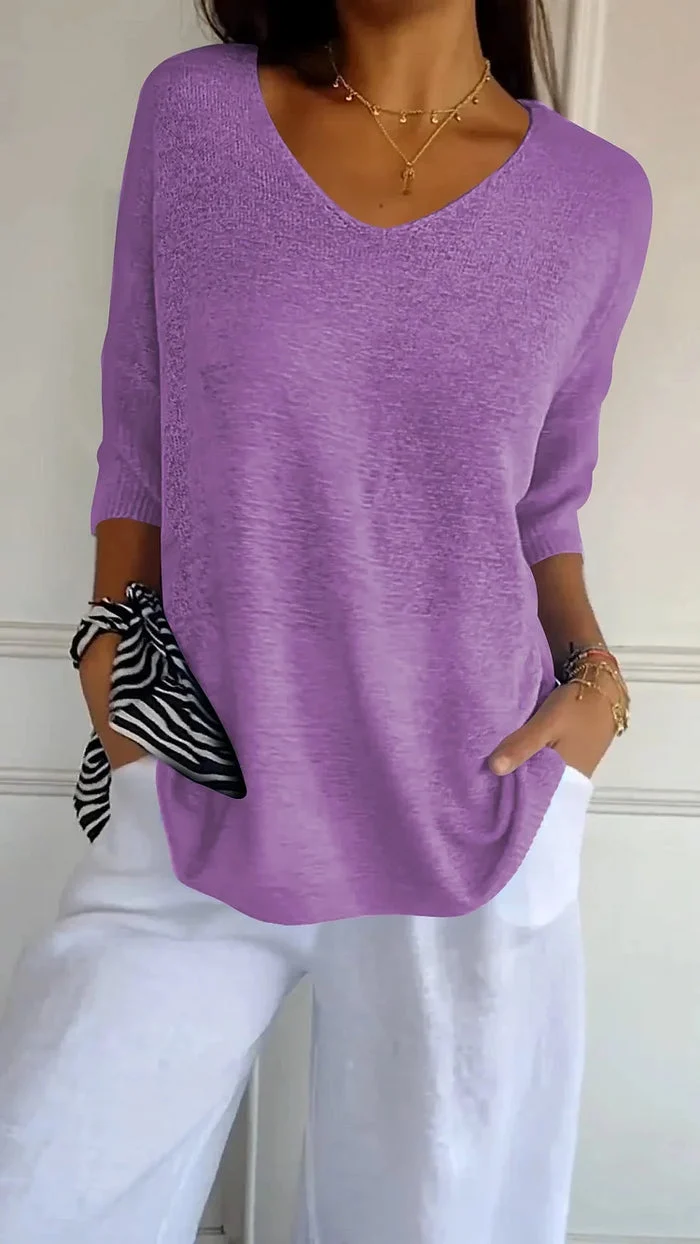 Stricktop Damen | V-Ausschnitt & Lockerer Wohlfühl-Schnitt
