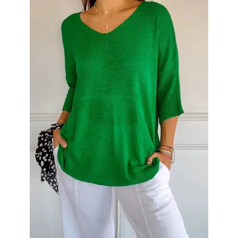 Stricktop Damen | V-Ausschnitt & Lockerer Wohlfühl-Schnitt