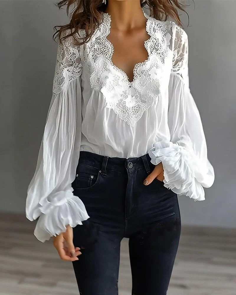 Alena | Bluse Damen elegant mit hochwertigen Spitzendetails