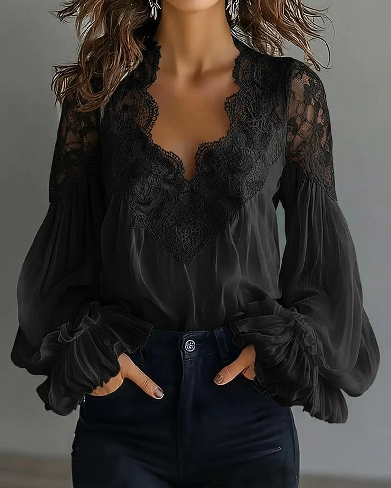 Alena | Bluse Damen elegant mit hochwertigen Spitzendetails