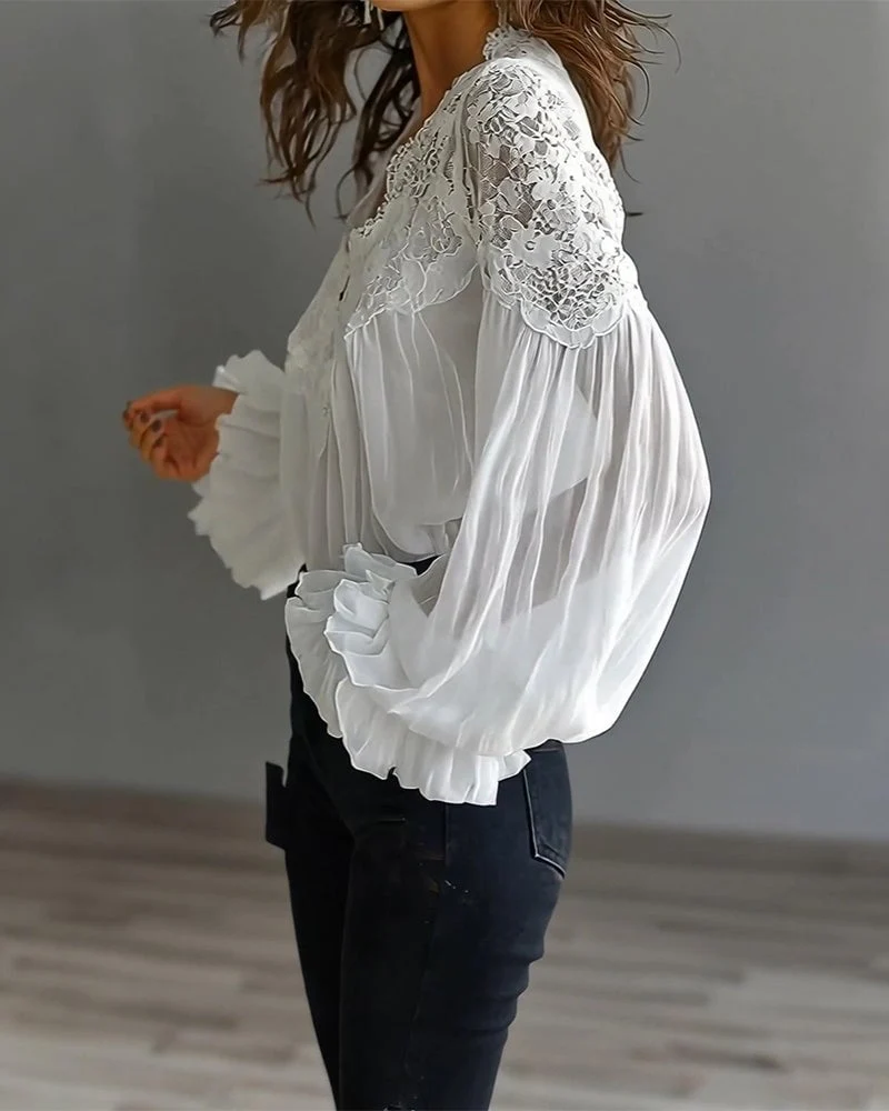 Alena | Bluse Damen elegant mit hochwertigen Spitzendetails