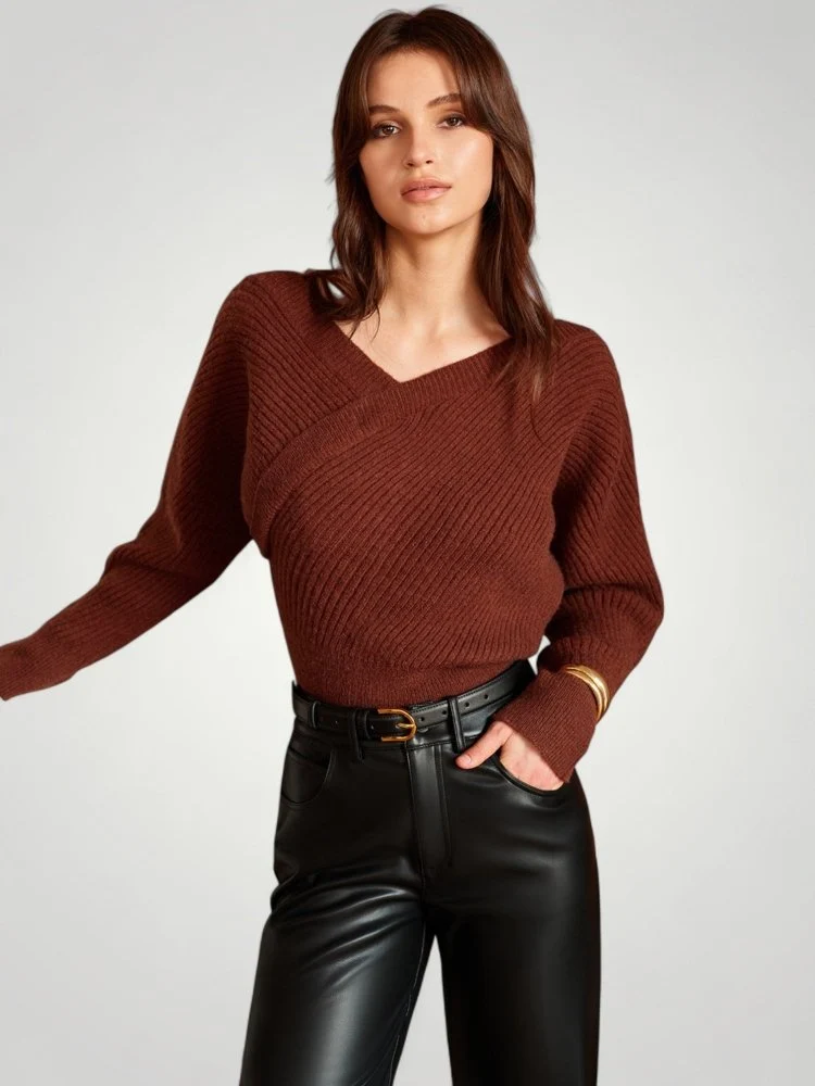 Tilda | Langer Pullover Damen mit stilvoller Asymmetrie