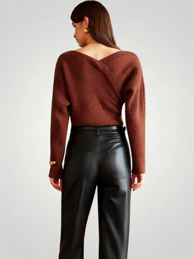 Tilda | Langer Pullover Damen mit stilvoller Asymmetrie
