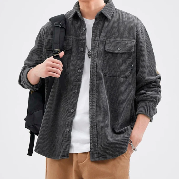 Karl | Herren Redwood Corduroy Hemd mit feiner Linienführung