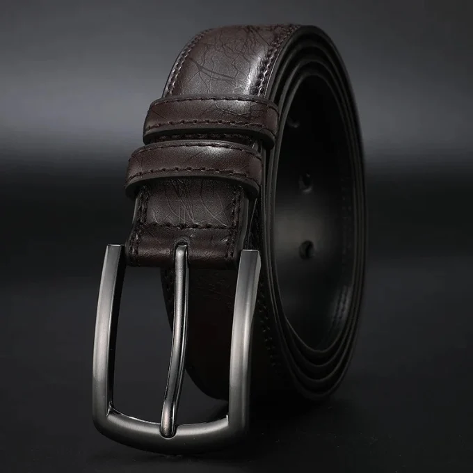 Georg | Ashford Ledergürtel Gunmetal in klarer Silhouette