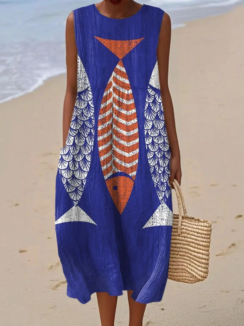 Elisa | Strandkleid mit künstlerischem Ausdruck