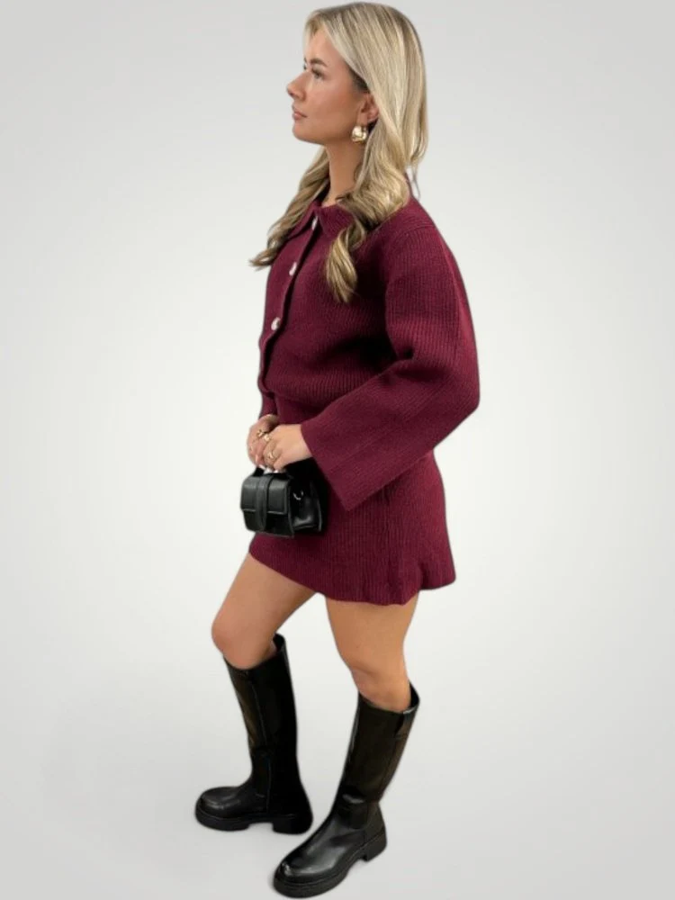 Sanna | Stilvolles Button-Down-Set mit Rock