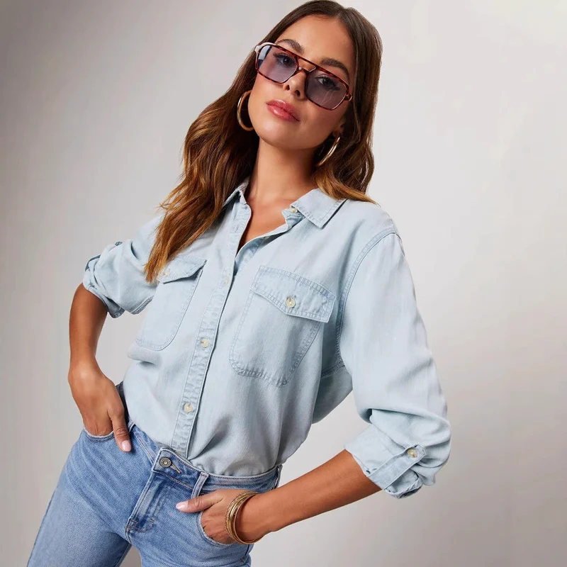 Jeanshemd Damen | Lässige Passform & Brusttaschen